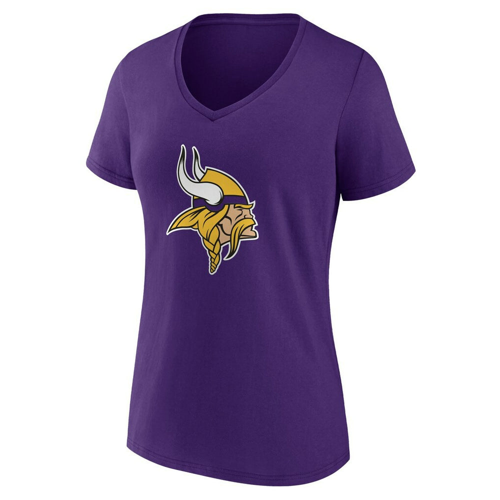 Minnesota Vikings  Women's Team Authentic Personalized Name & Number V-Neck T-Shirt