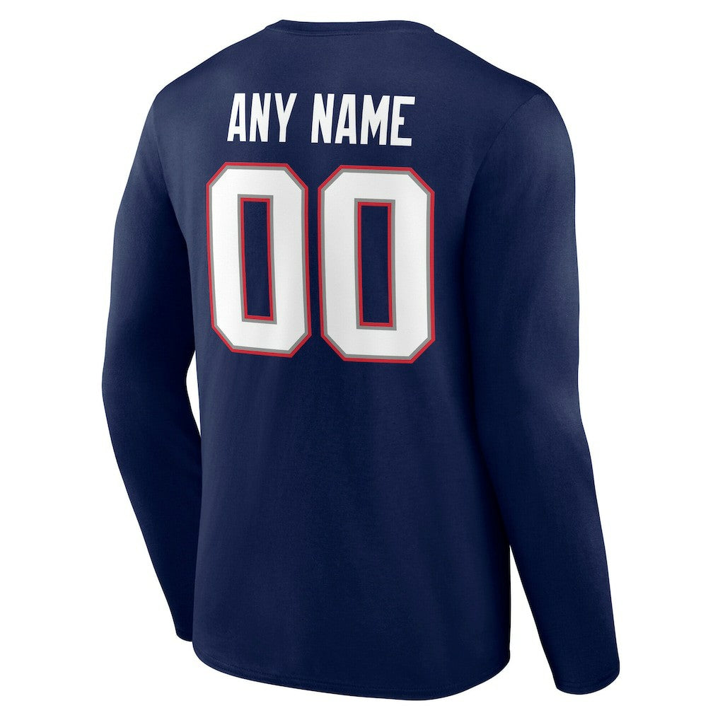 New England Patriots  Team Authentic Personalized Name & Number Long Sleeve T-Shirt
