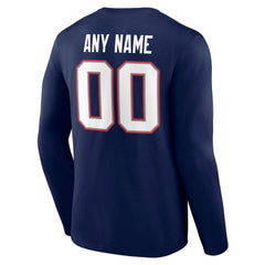 New England Patriots  Team Authentic Personalized Name & Number Long Sleeve T-Shirt