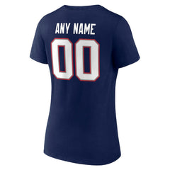 New England Patriots  Women's Team Authentic Personalized Name & Number V-Neck T-Shirt