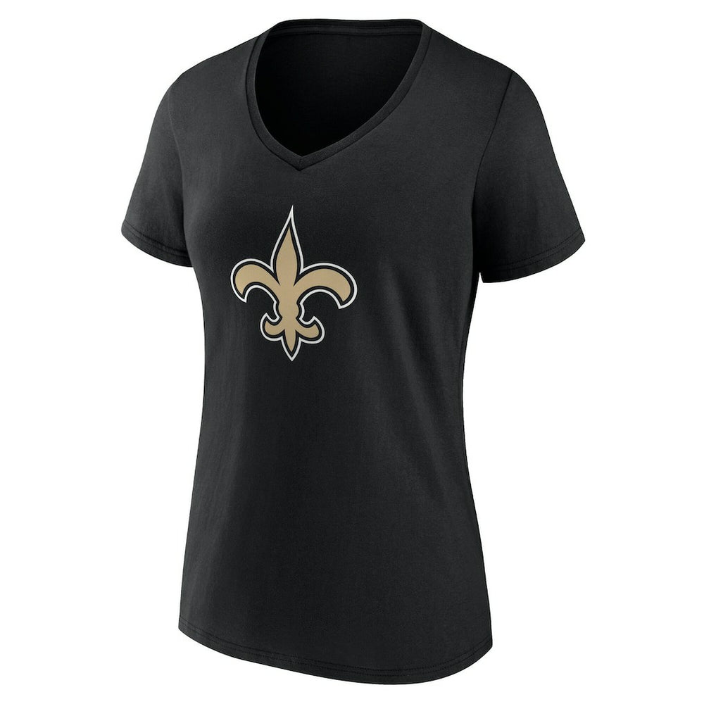 New Orleans Saints  Women's Team Authentic Personalized Name & Number V-Neck T-Shirt