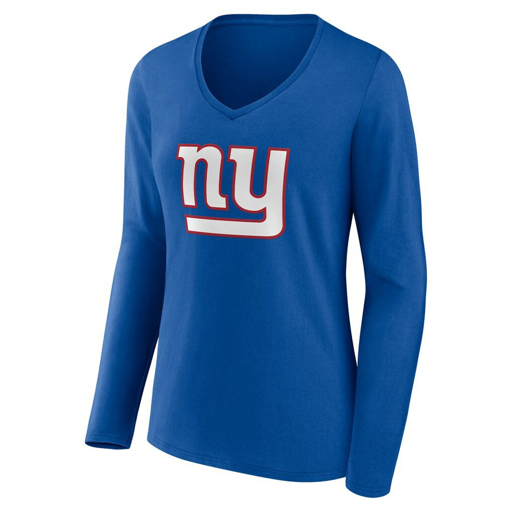 New York Giants  Women's Team Authentic Personalized Name & Number Long Sleeve V-Neck T-Shirt