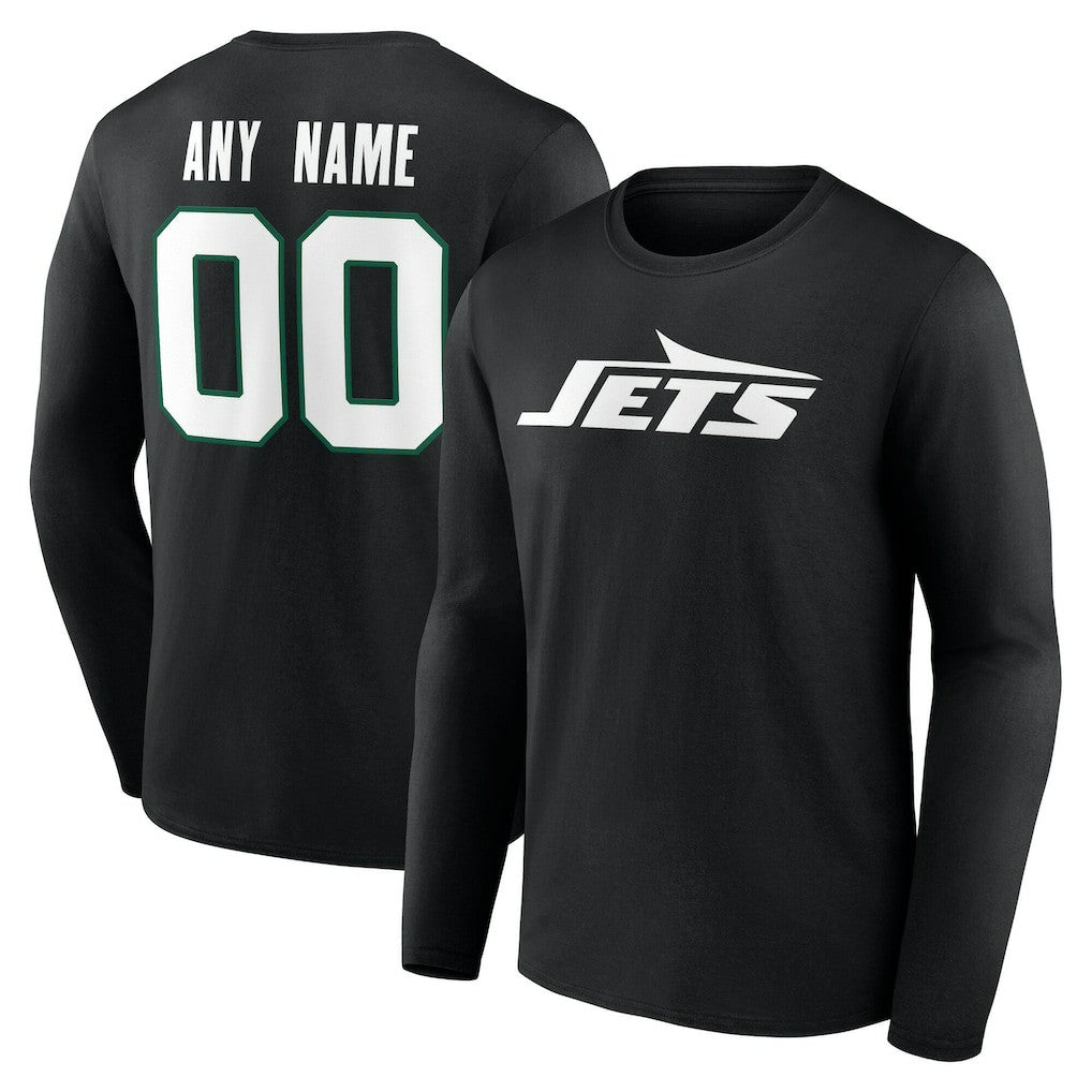 New York Jets  Team Authentic Personalized Name & Number Long Sleeve T-Shirt