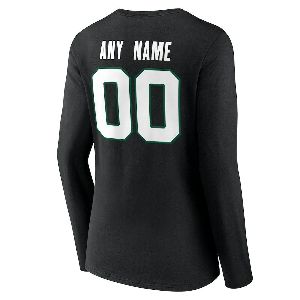 New York Jets  Women's Team Authentic Personalized Name & Number Long Sleeve V-Neck T-Shirt
