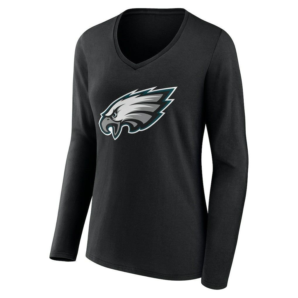 Philadelphia Eagles  Women's Team Authentic Personalized Name & Number Long Sleeve V-Neck T-Shirt