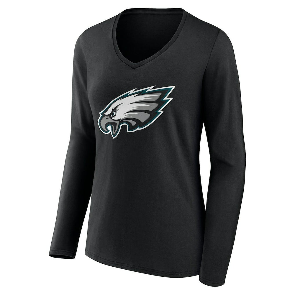 Philadelphia Eagles  Women's Team Authentic Personalized Name & Number Long Sleeve V-Neck T-Shirt