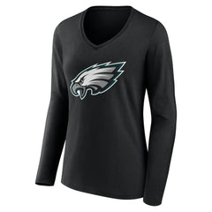 Philadelphia Eagles  Women's Team Authentic Personalized Name & Number Long Sleeve V-Neck T-Shirt