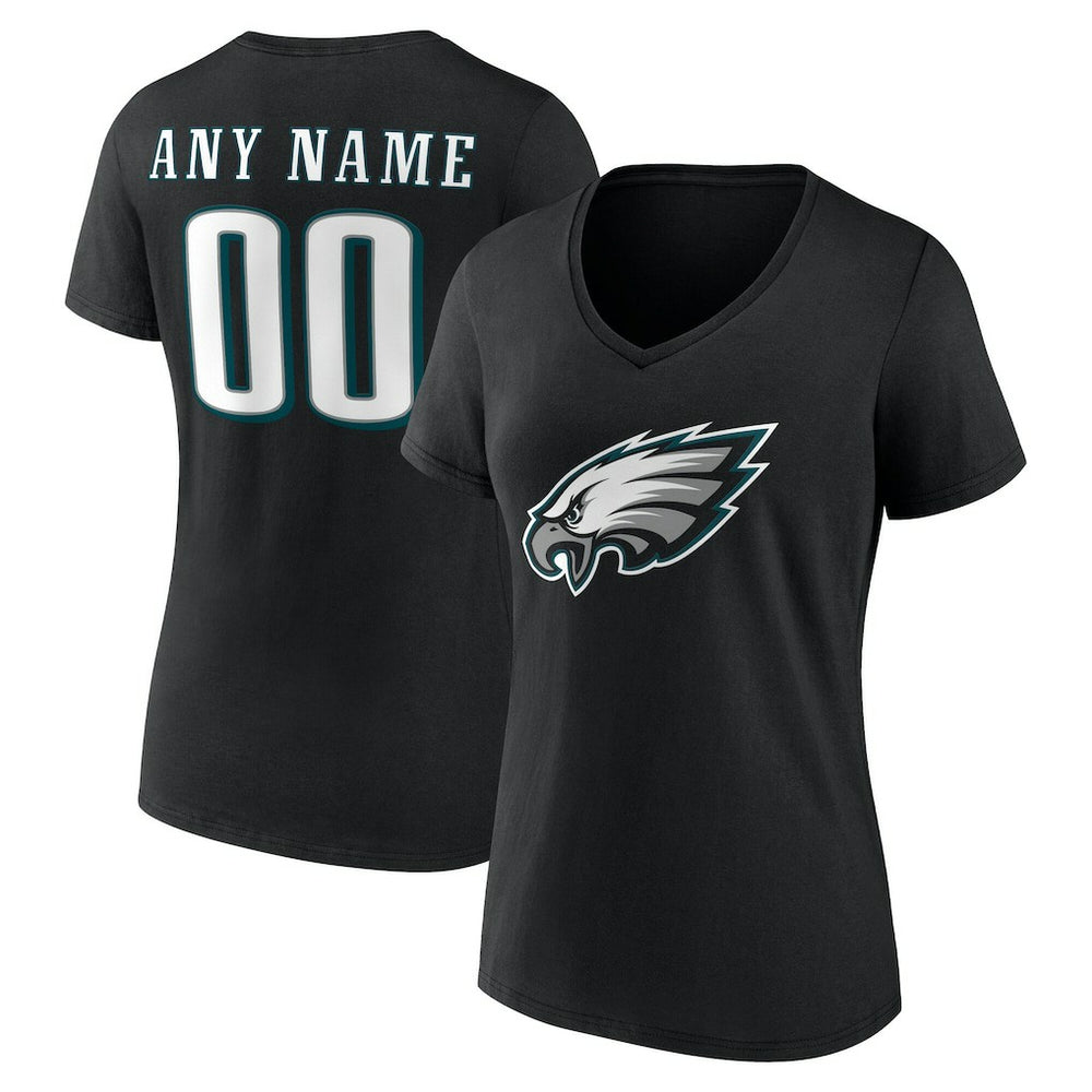 Philadelphia Eagles  Women's Team Authentic Personalized Name & Number V-Neck T-Shirt