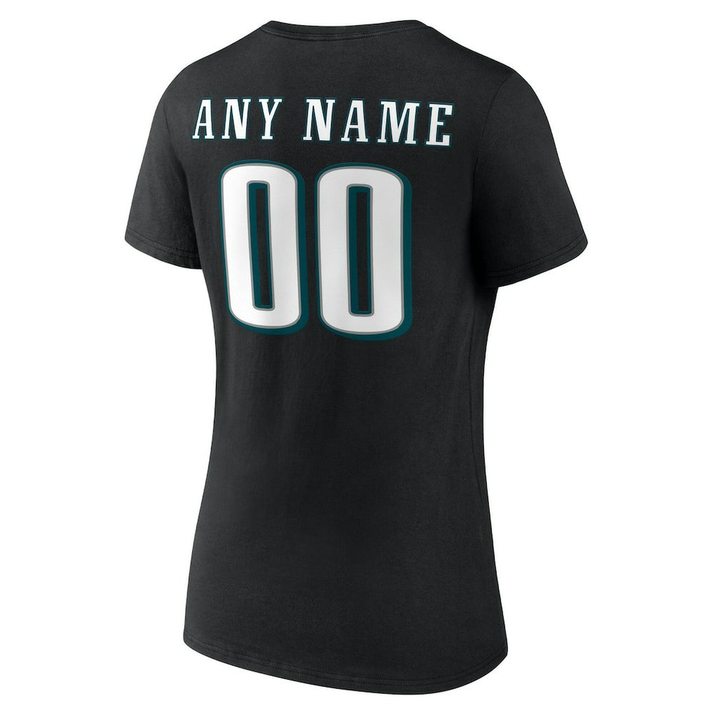 Philadelphia Eagles  Women's Team Authentic Personalized Name & Number V-Neck T-Shirt