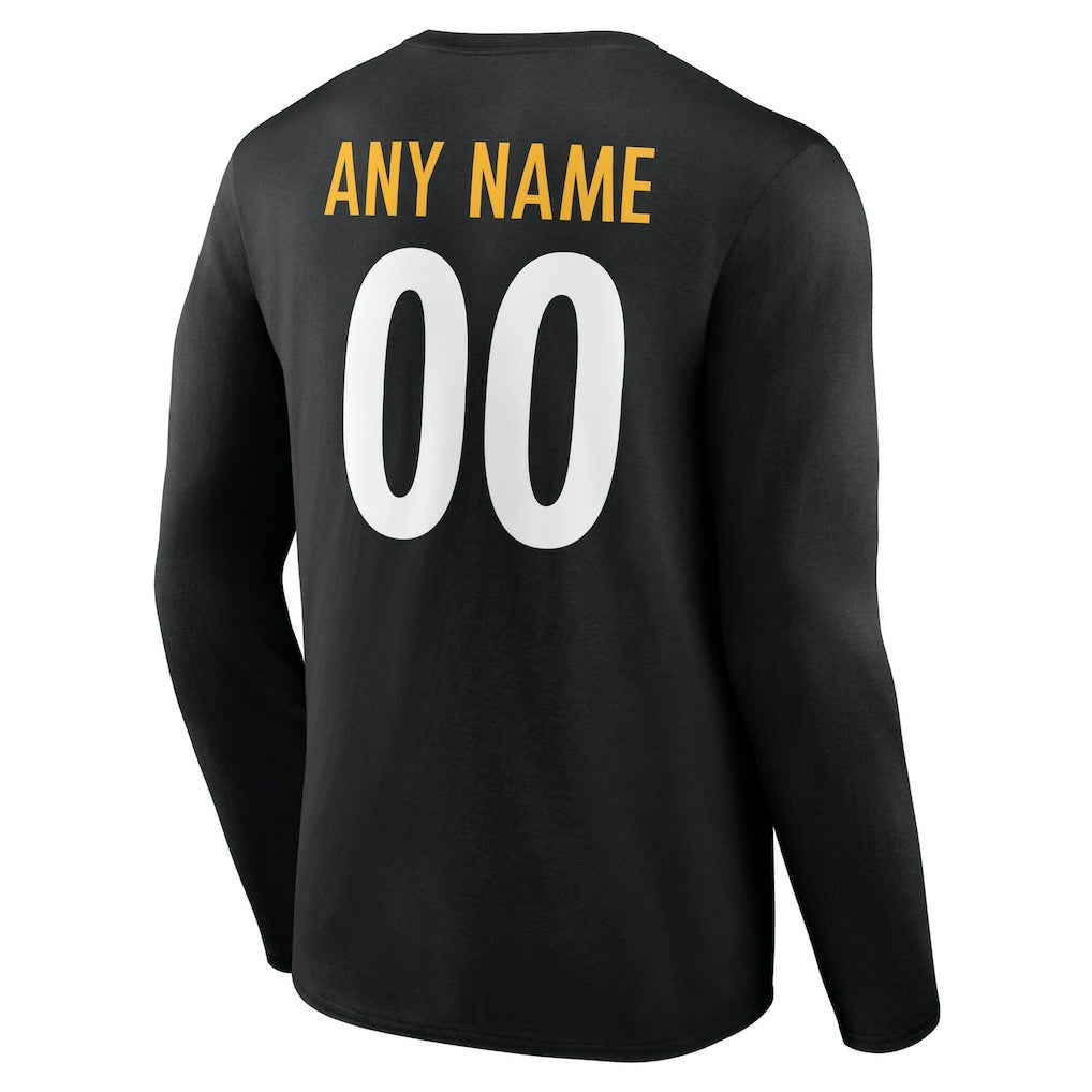 Pittsburgh Steelers  Team Authentic Personalized Name & Number Long Sleeve T-Shirt