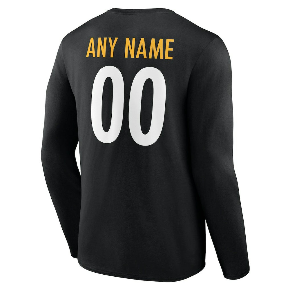 Pittsburgh Steelers  Team Authentic Personalized Name & Number Long Sleeve T-Shirt