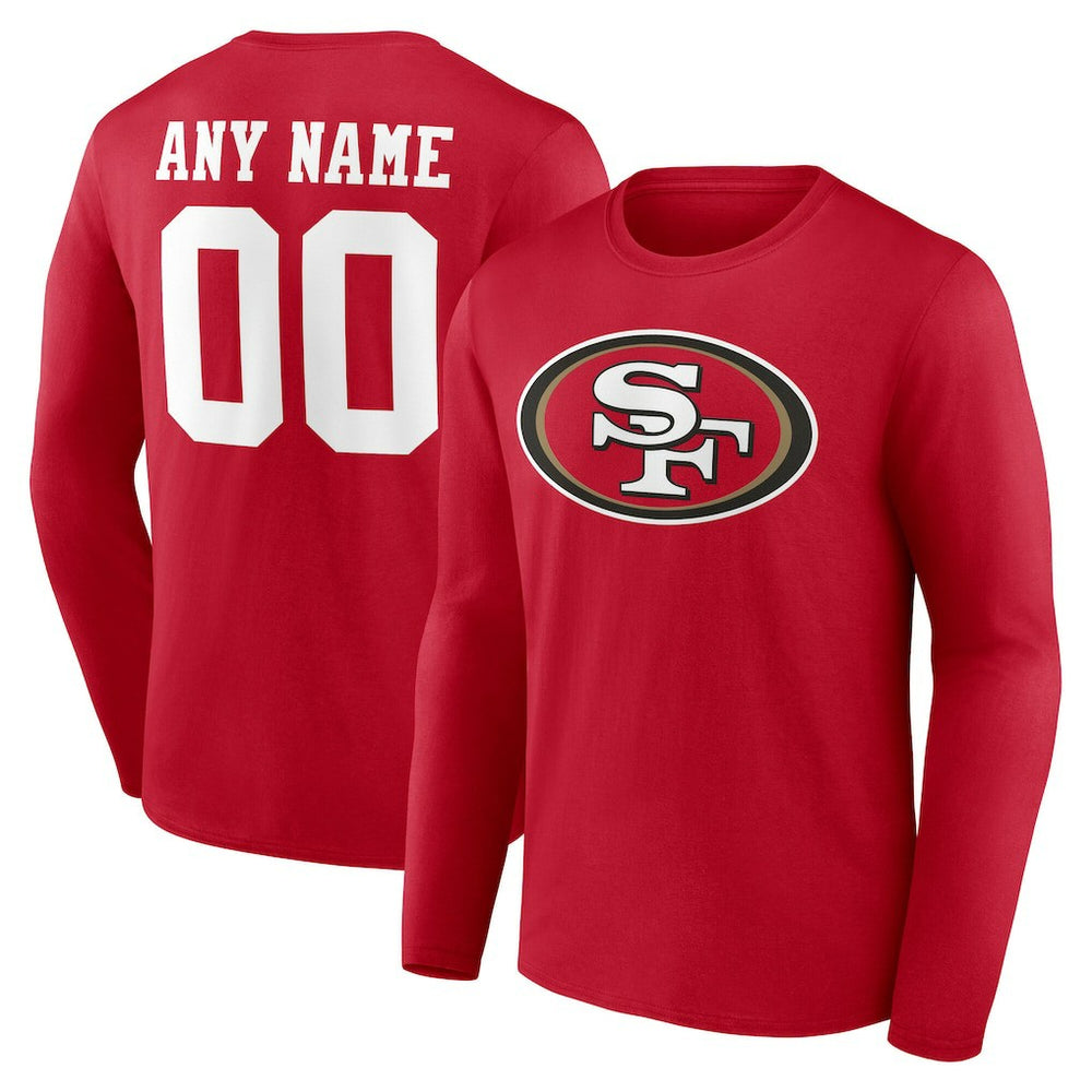 San Francisco 49ers  Team Authentic Personalized Name & Number Long Sleeve T-Shirt