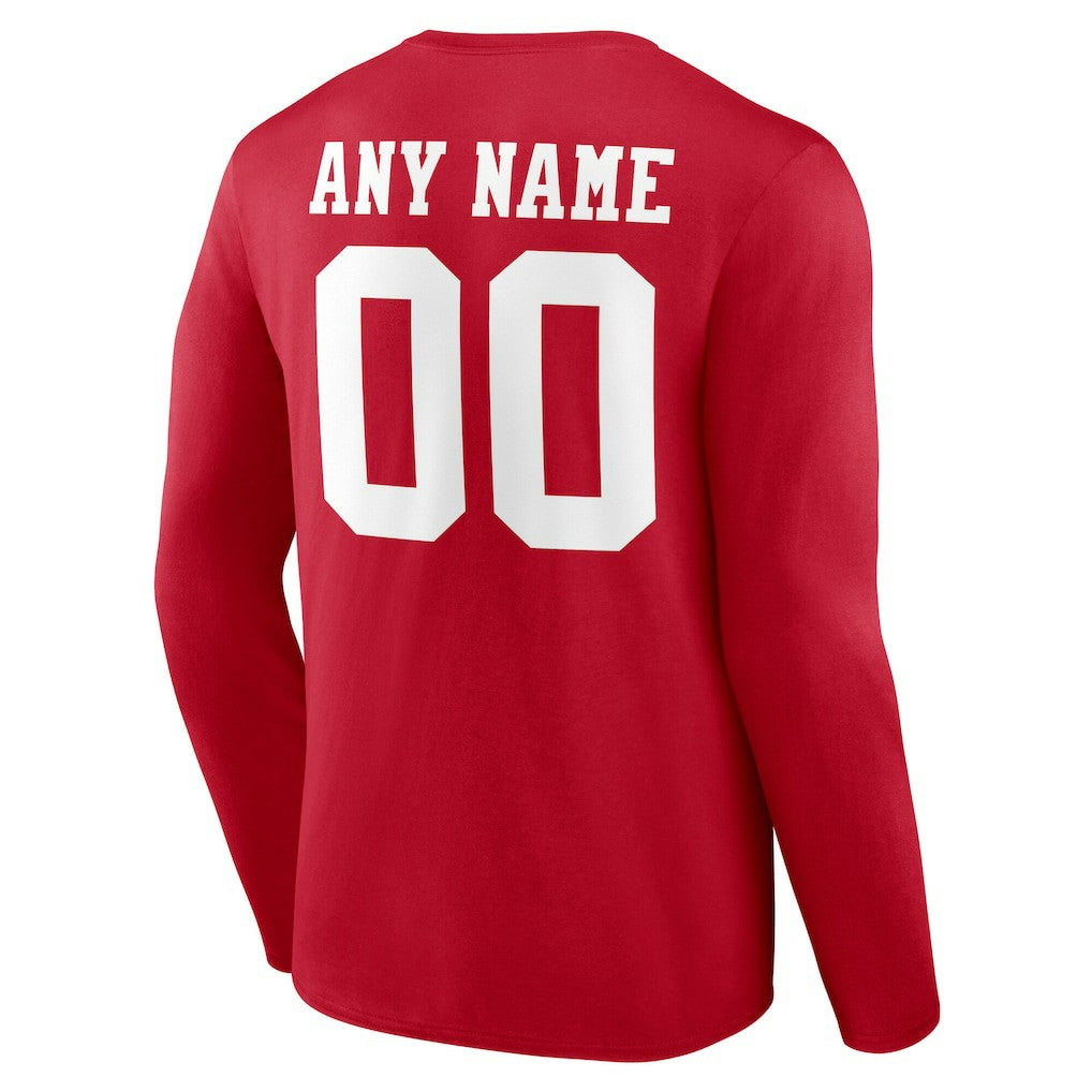 San Francisco 49ers  Team Authentic Personalized Name & Number Long Sleeve T-Shirt