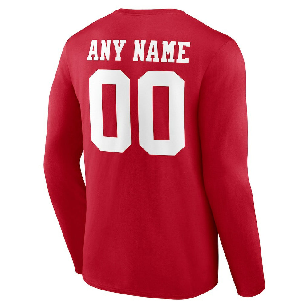 San Francisco 49ers  Team Authentic Personalized Name & Number Long Sleeve T-Shirt
