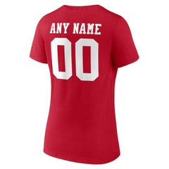 San Francisco 49ers  Women's Team Authentic Personalized Name & Number V-Neck T-Shirt