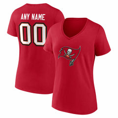 Tampa Bay Buccaneers  Women's Team Authentic Personalized Name & Number V-Neck T-Shirt