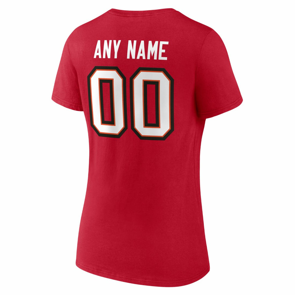Tampa Bay Buccaneers  Women's Team Authentic Personalized Name & Number V-Neck T-Shirt