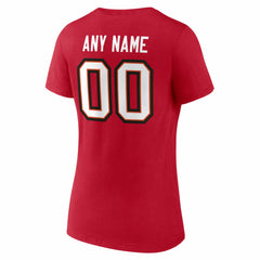 Tampa Bay Buccaneers  Women's Team Authentic Personalized Name & Number V-Neck T-Shirt