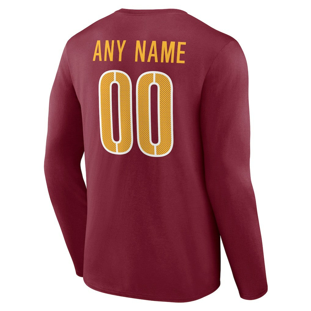 Washington Commanders  Team Authentic Personalized Name & Number Long Sleeve T-Shirt