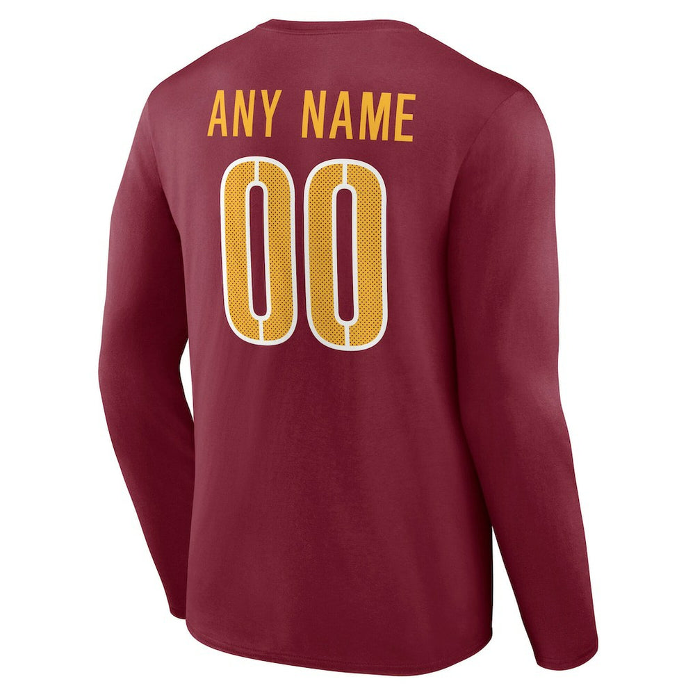 Washington Commanders  Team Authentic Personalized Name & Number Long Sleeve T-Shirt