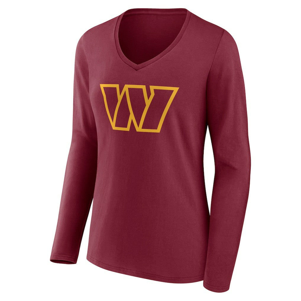 Washington Commanders  Women's Team Authentic Personalized Name & Number Long Sleeve V-Neck T-Shirt