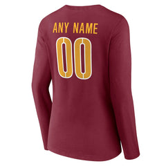 Washington Commanders  Women's Team Authentic Personalized Name & Number Long Sleeve V-Neck T-Shirt