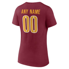 Washington Commanders  Women's Team Authentic Personalized Name & Number V-Neck T-Shirt