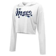 New England Patriots  Drake Maye  Majestic Threads Women's Glitter Wordmark Hoodie