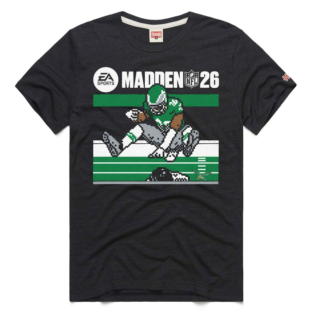 Philadelphia Eagles  Saquon Barkley  Homage Unisex Madden NFL '26 Retro Cover Tri-Blend T-Shirt