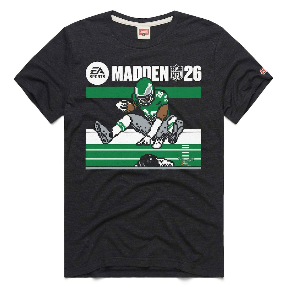 Philadelphia Eagles  Saquon Barkley  Homage Unisex Madden NFL '26 Retro Cover Tri-Blend T-Shirt