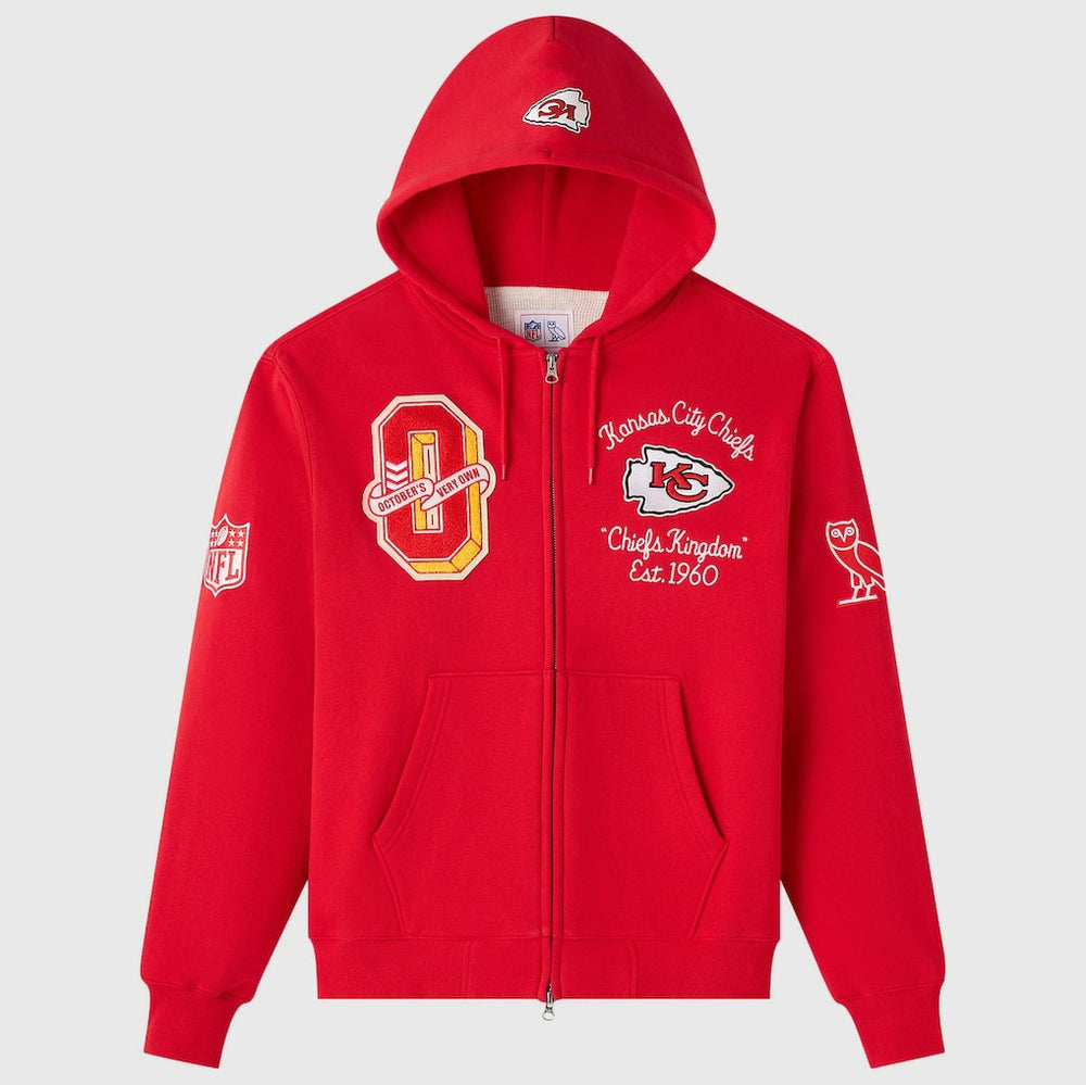 Kansas City Chiefs  OVO x NFL Unisex Full-Zip Waffle-Lined Hoodie