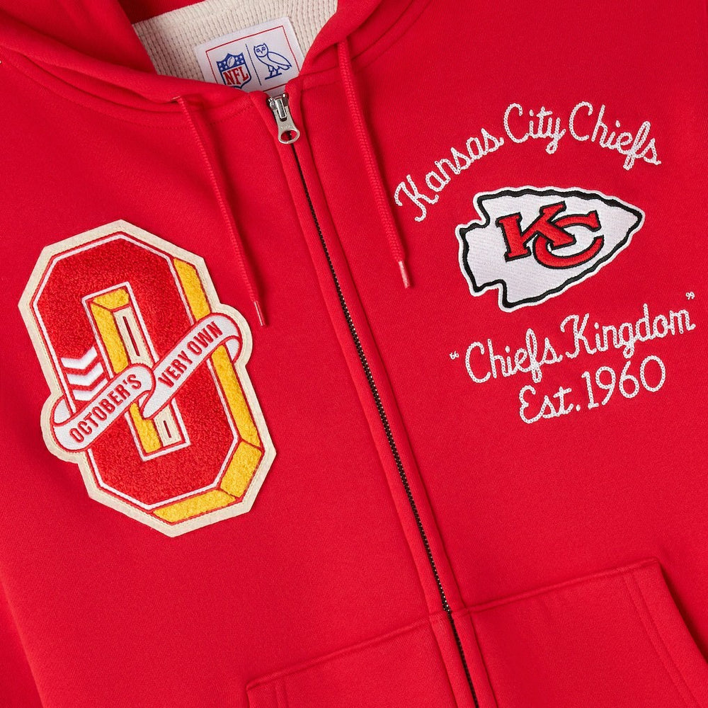 Kansas City Chiefs  OVO x NFL Unisex Full-Zip Waffle-Lined Hoodie