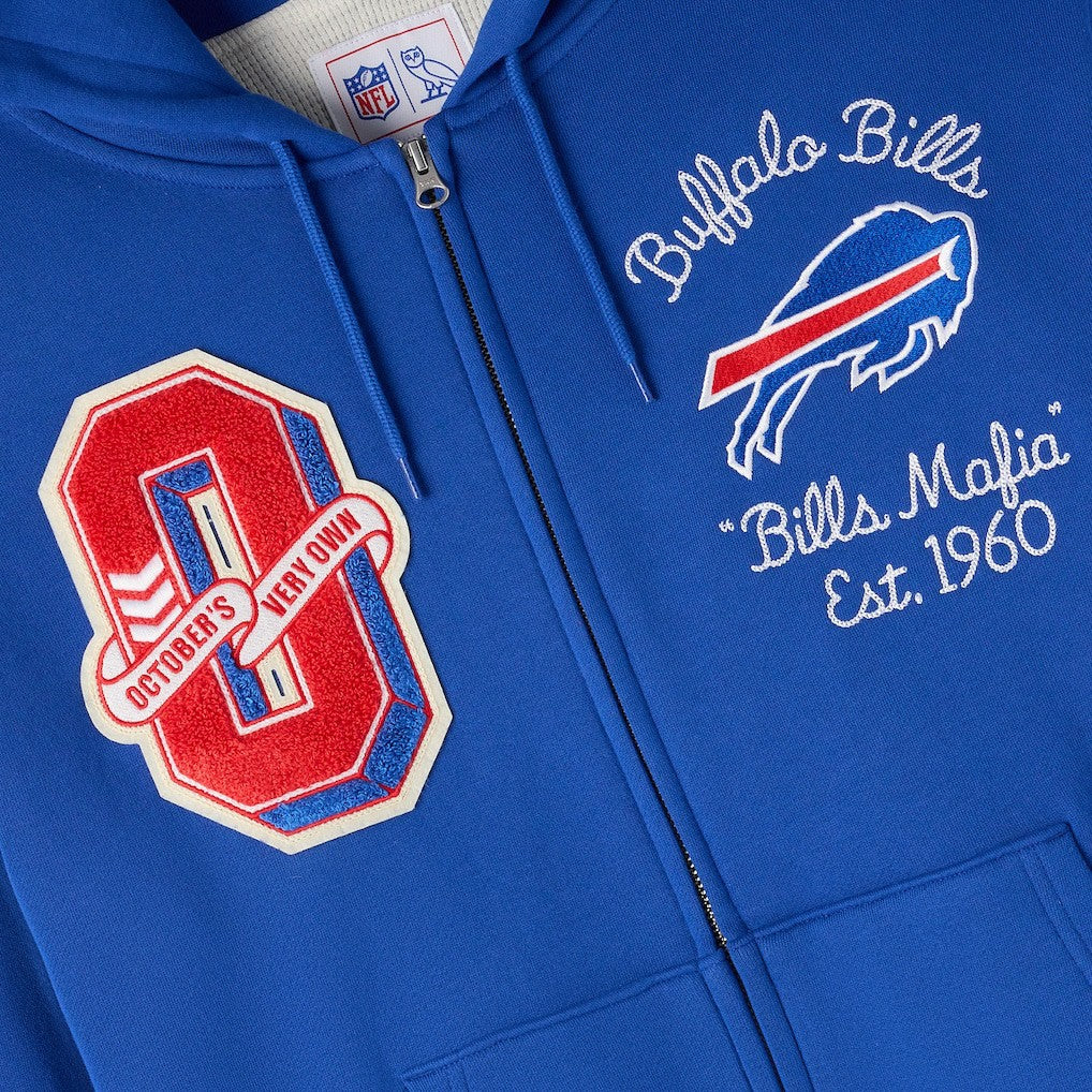 Buffalo Bills  OVO x NFL Unisex Full-Zip Waffle-Lined Hoodie
