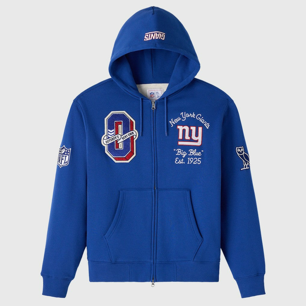 New York Giants  OVO x NFL Unisex Full-Zip Waffle-Lined Hoodie