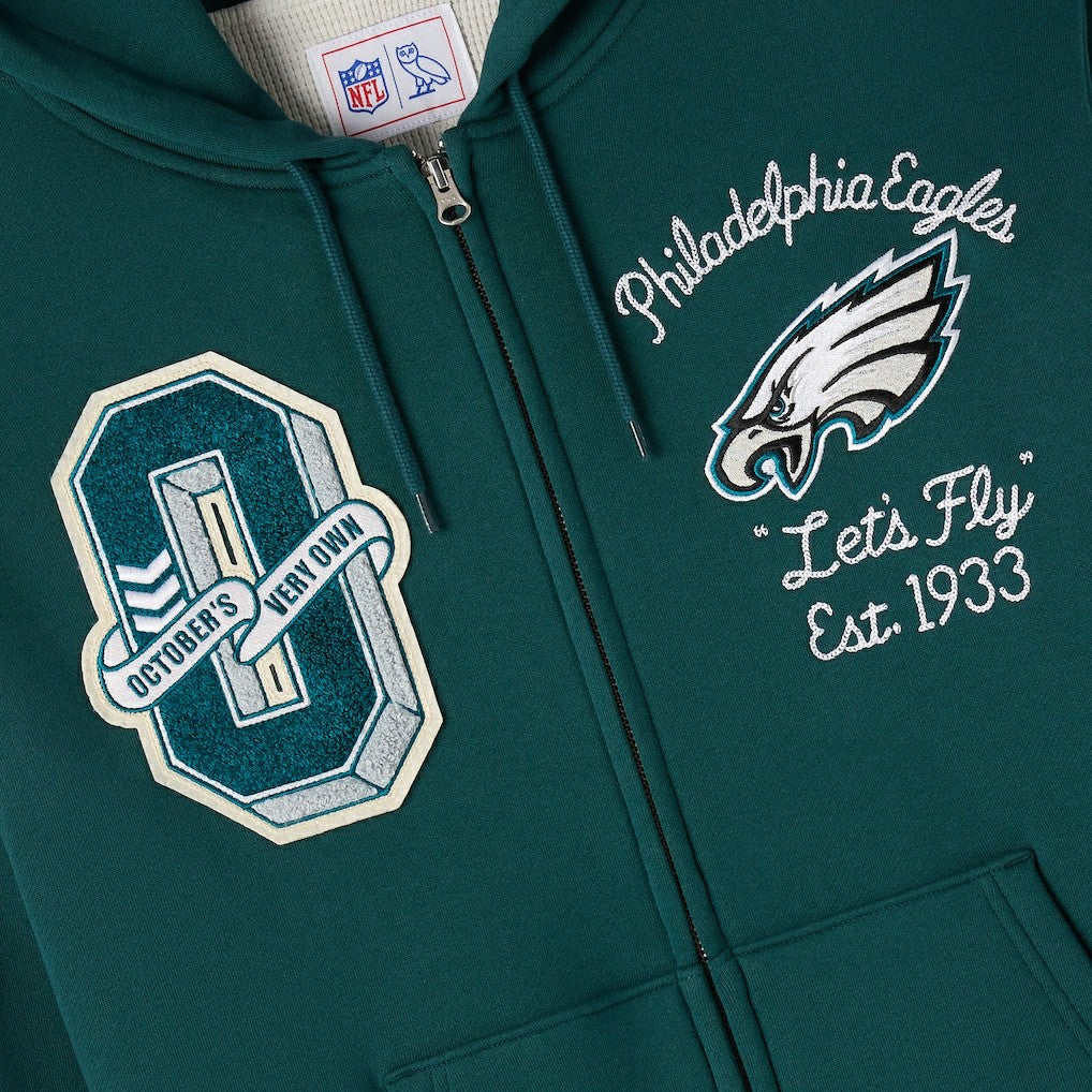 Philadelphia Eagles  OVO x NFL Unisex Full-Zip Waffle-Lined Hoodie