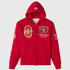 San Francisco 49ers  OVO x NFL Unisex Full-Zip Waffle-Lined Hoodie