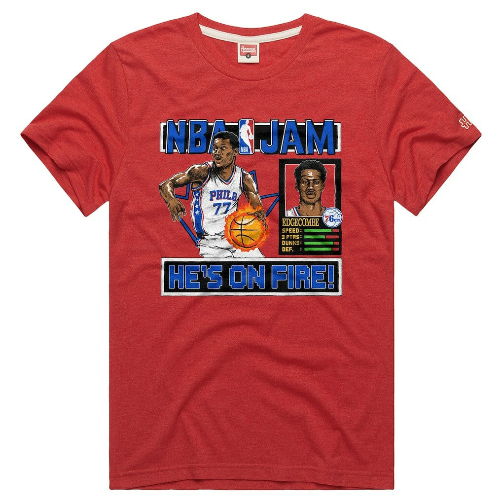 VJ Edgecombe Philadelphia 76ers Homage Unisex NBA Jam Tri-Blend T-Shirt Online