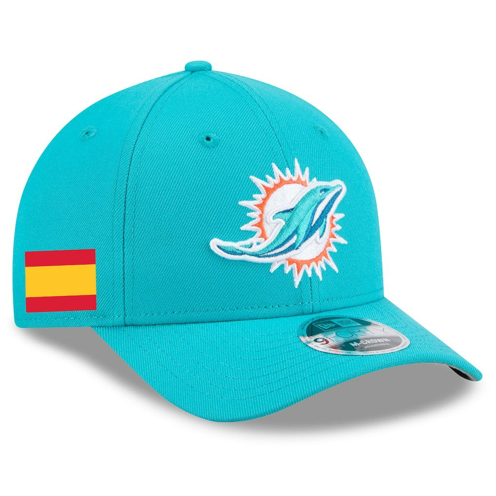 Miami Dolphins New Era Spain Side Patch 9FORTY M-Crown Adjustable Hat