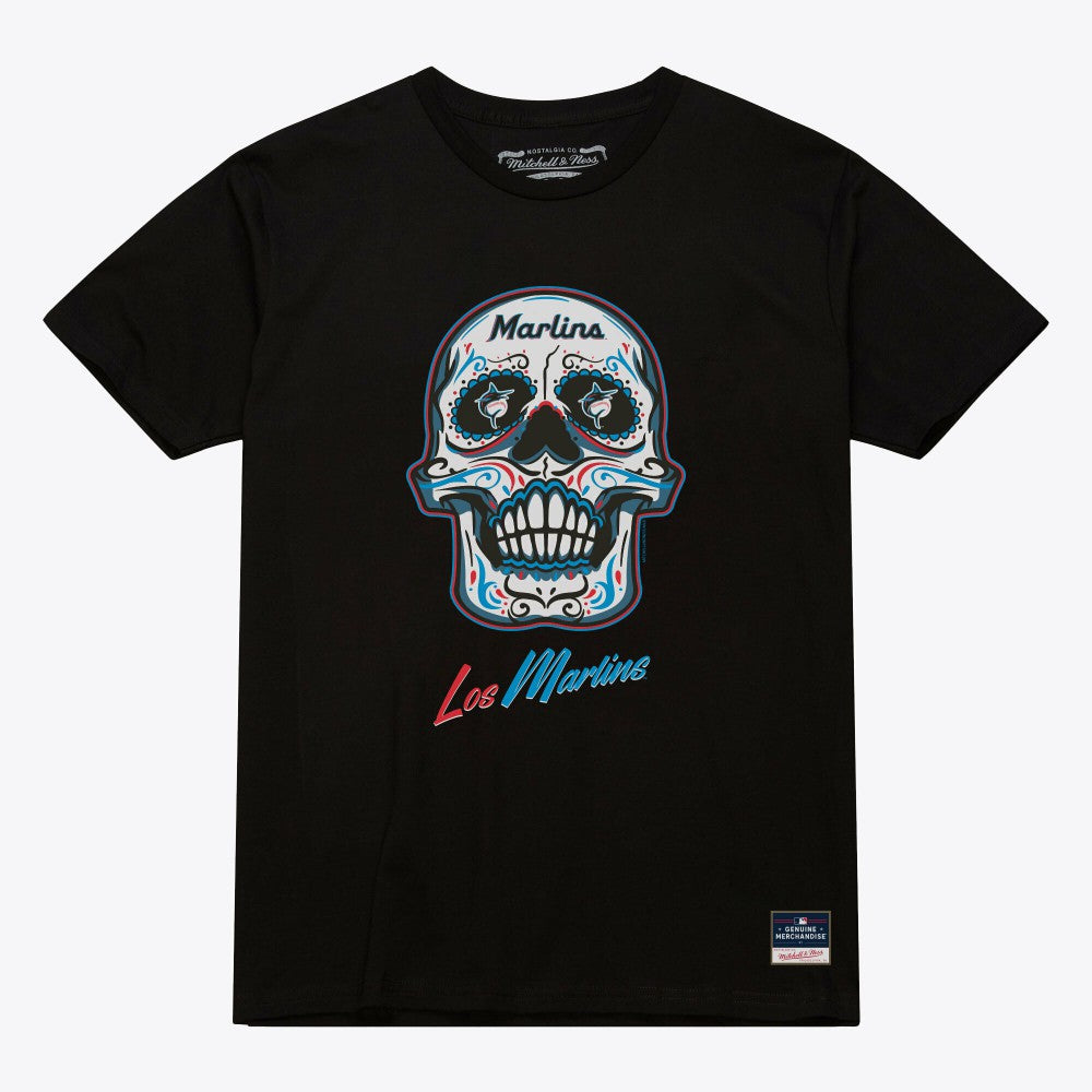 Miami Marlins Mitchell & Ness Women's Sugar Skull Boxy T-Shirt | MLB Discount