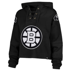 Boston Bruins '47 Women's Cropped Lacer Hoodie For Sale