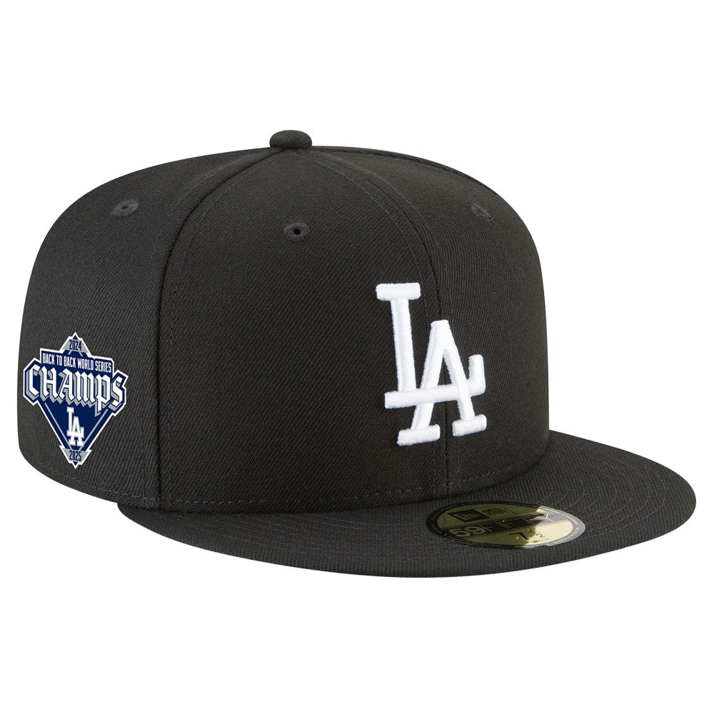 Los Angeles Dodgers New Era 2024/25 Back-to-Back Champions Diamond Side Patch 59FIFTY Fitted Hat | MLB New