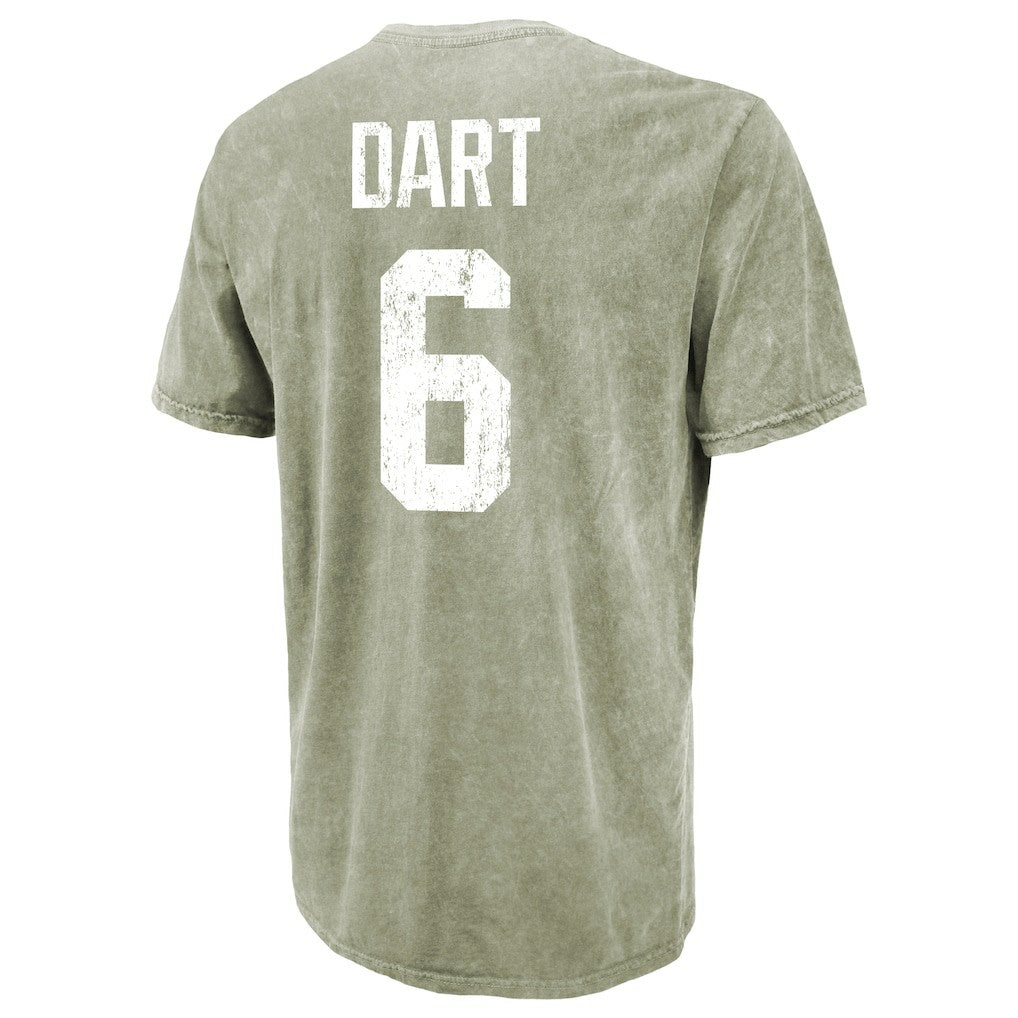 New York Giants New Era Jaxson Dart  Majestic Threads Mineral Wash Name & Number T-Shirt