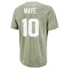 New England Patriots New Era Drake Maye  Majestic Threads Mineral Wash Name & Number T-Shirt