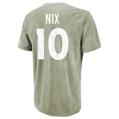 Denver Broncos  Bo Nix  Majestic Threads Mineral Wash Name & Number T-Shirt