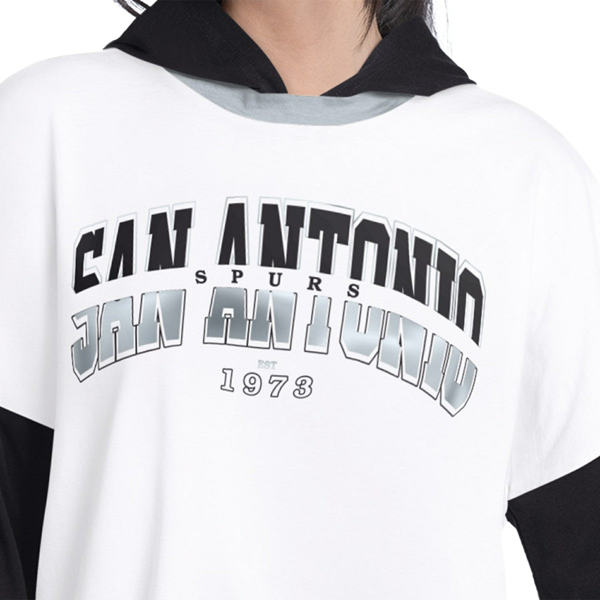 San Antonio Spurs G-III 4Her by Carl Banks Women's Key Player Oversized Hooded Long Sleeve T-Shirt On Sale