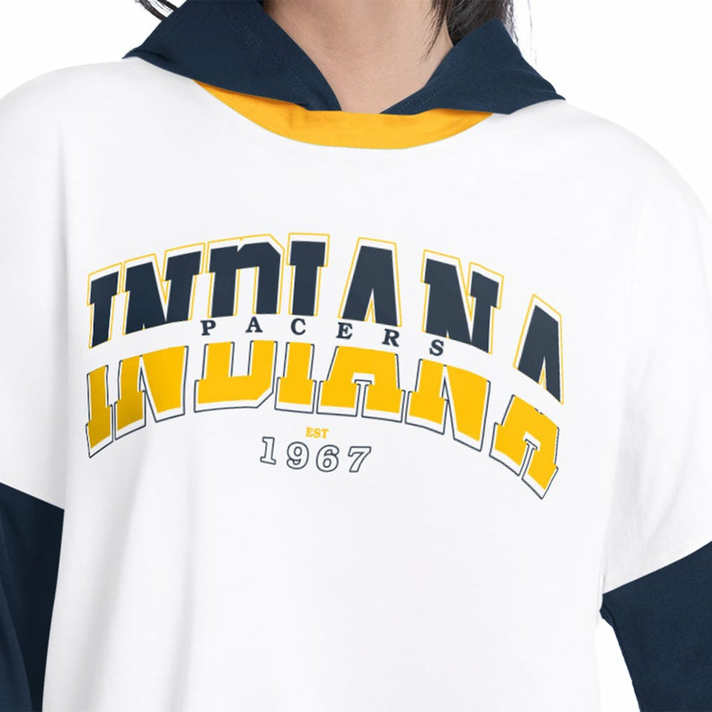 Indiana Pacers G-III 4Her by Carl Banks Women's Key Player Oversized Hooded Long Sleeve T-Shirt Outlet