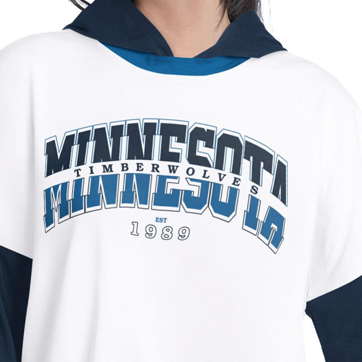 Minnesota Timberwolves G-III 4Her by Carl Banks Women's Key Player Oversized Hooded Long Sleeve T-Shirt On Sale
