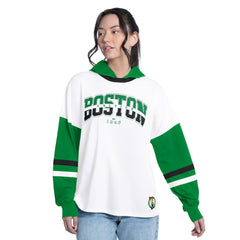 Boston Celtics G-III 4Her by Carl Banks Women's Key Player Oversized Hooded Long Sleeve T-Shirt On Sale
