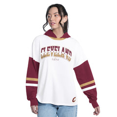 Cleveland Cavaliers G-III 4Her by Carl Banks Women's Key Player Oversized Hooded Long Sleeve T-Shirt sale Online