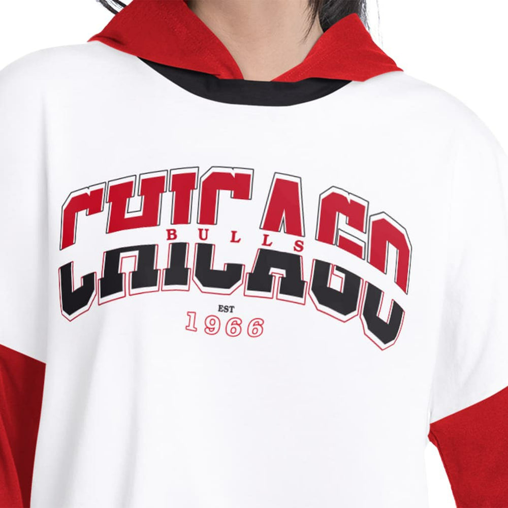 Chicago Bulls G-III 4Her by Carl Banks Women's Key Player Oversized Hooded Long Sleeve T-Shirt sale New
